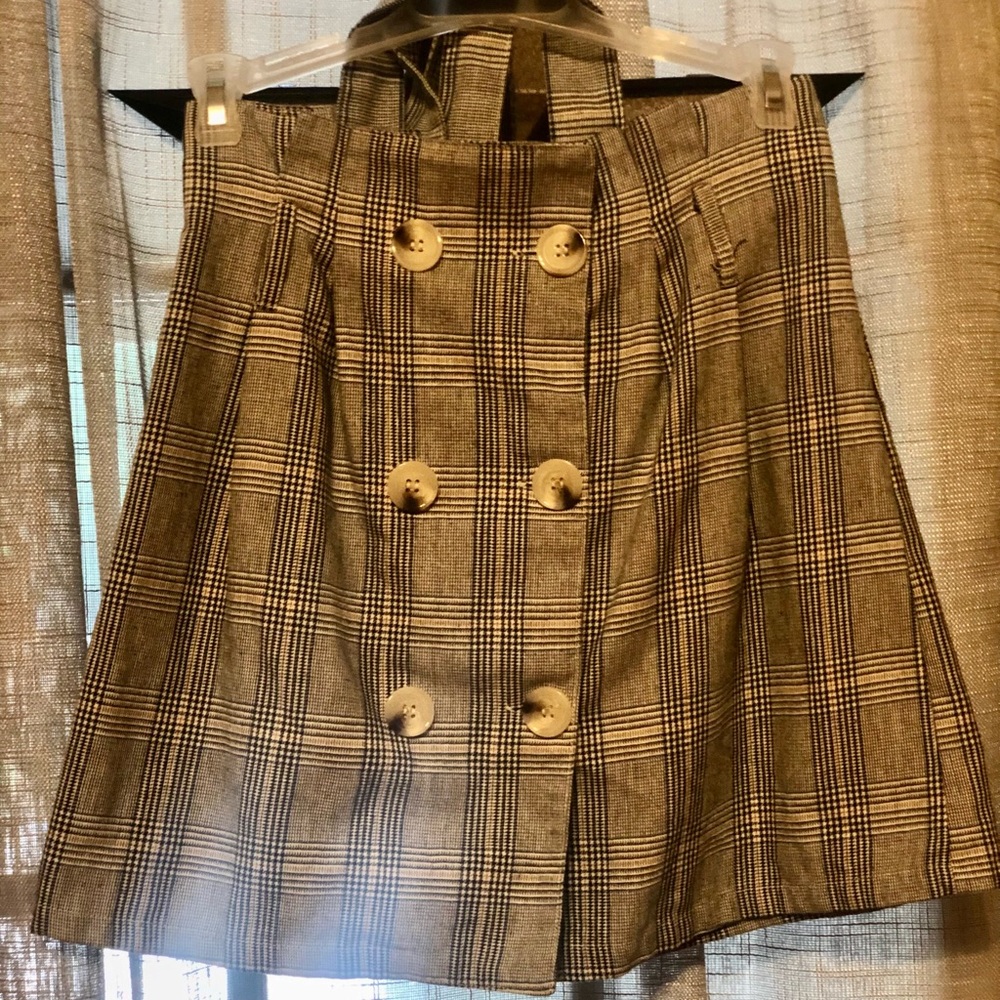Plaid mini with waisted tie